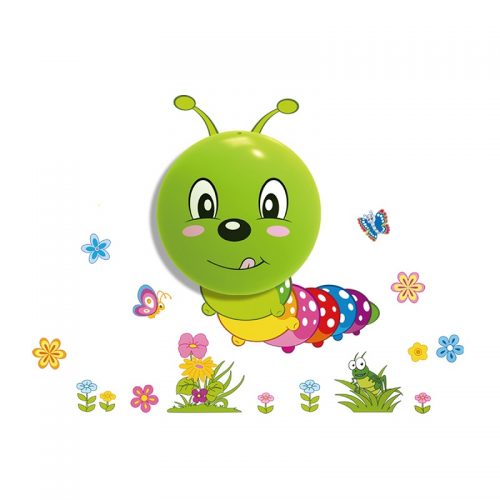 Детска LED лампа със стикери Гъсеница