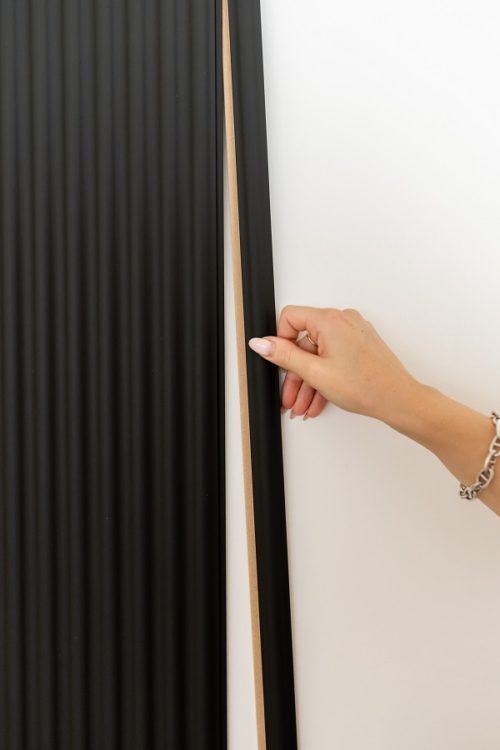 LATT WAVE matte black MDF ламперия 21.3х277см